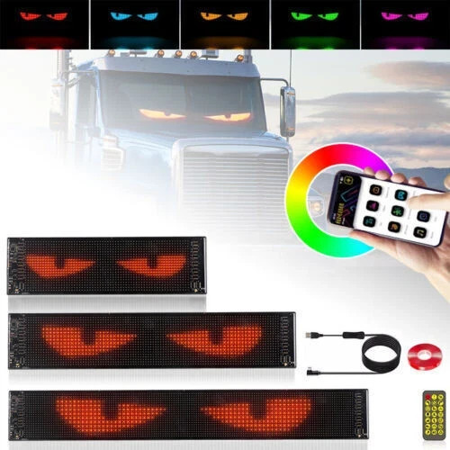 1/2x Devil Eyes Light for Car LED Display Screen Truck Windshield Eyes Light app