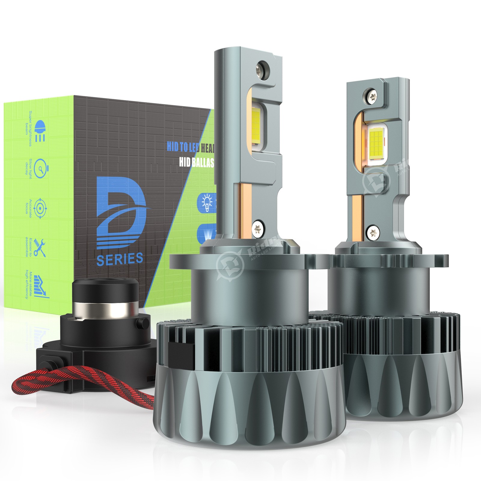 6500K/set D2S D2C D2R D2H LED Headlight Bulbs High Low Beam Super Bright Pair