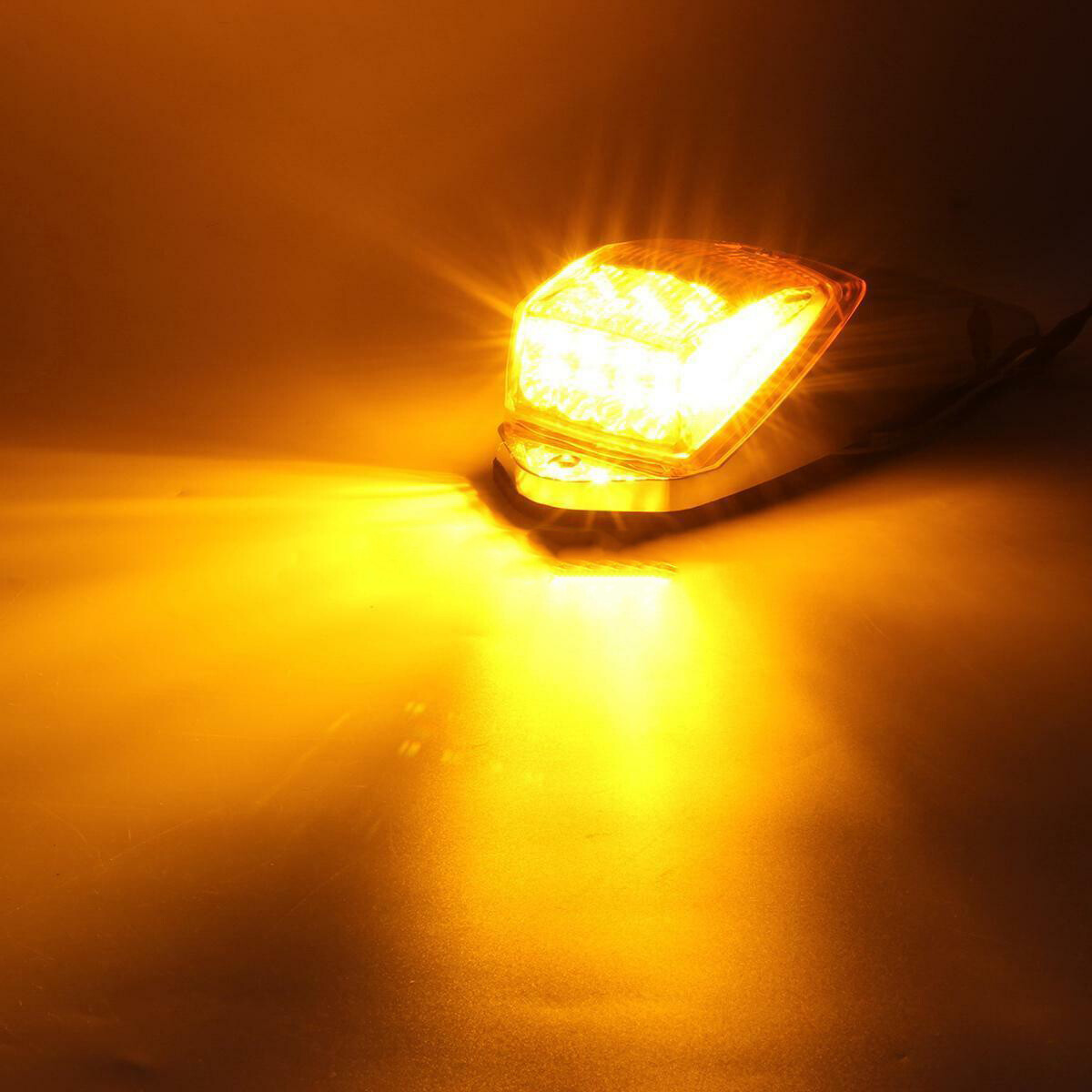 5 Cab Marker Lights Roof 31 LED Amber Chrome For Peterbilt Kenworth Freightliner