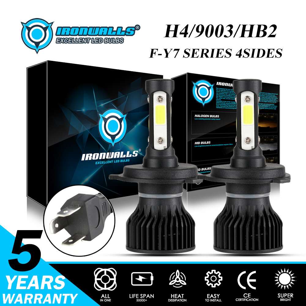 4sides H4 HB2 9003 360000LM LED Headlight Kit Hi/Lo Power Bulb 6500K Super White