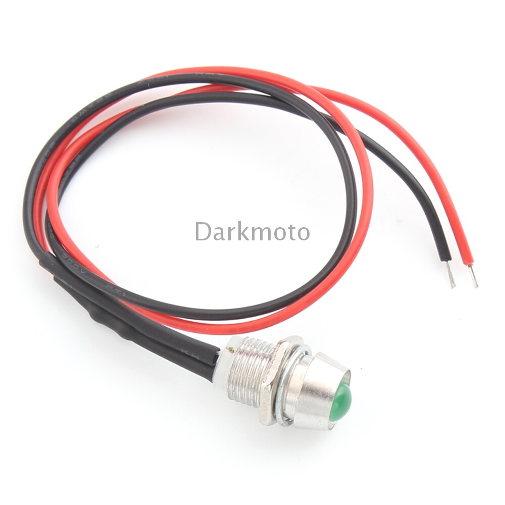 Mini Green LED Lights Truck Marker Indicator Lamp Universal Motorcycle 2 Wire
