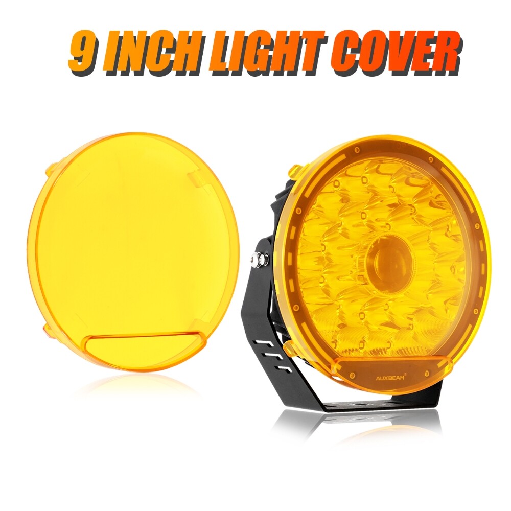 AUXBEAM 360-PRO 720W 9″INCH Round LED Work Light Bar w/Amber Covers For Jeep ATV