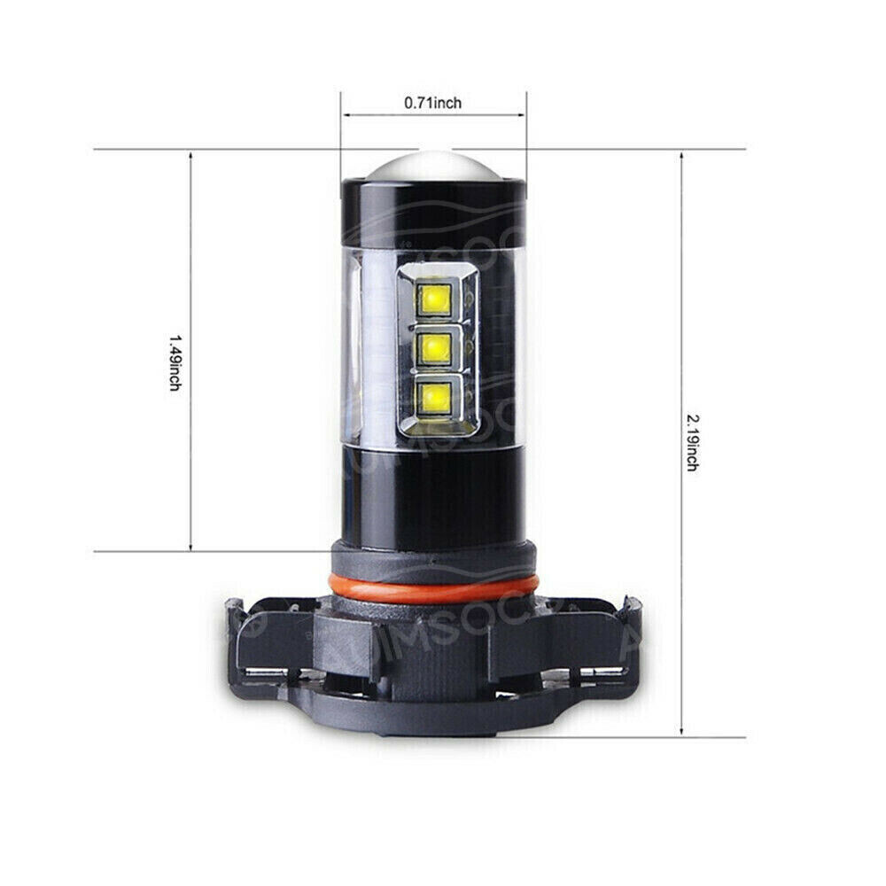 H16/5202 LED Fog Light Bulb High Power 200W Lamps 6000K White Super Bright 2Pcs