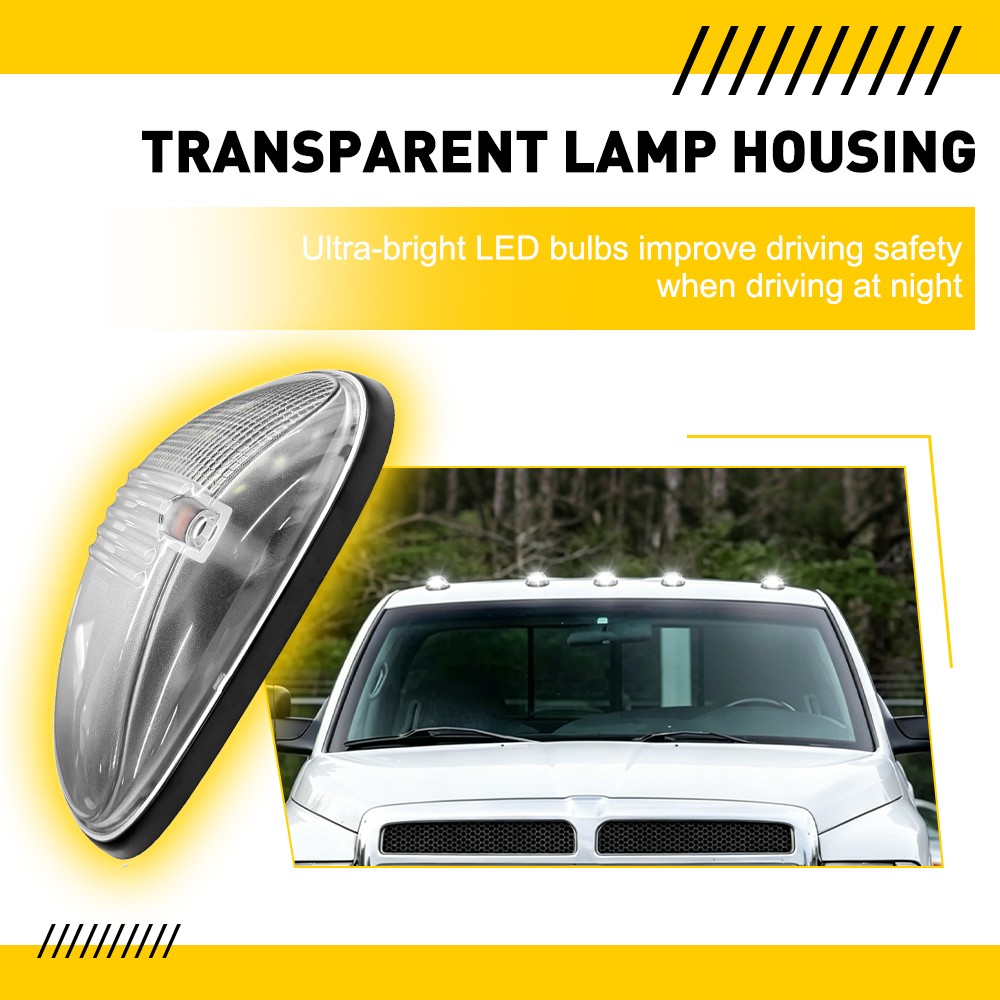 5X Clear White LED Roof Cab Running Signal Lights For Dodge Ram 1500 2500 99-02
