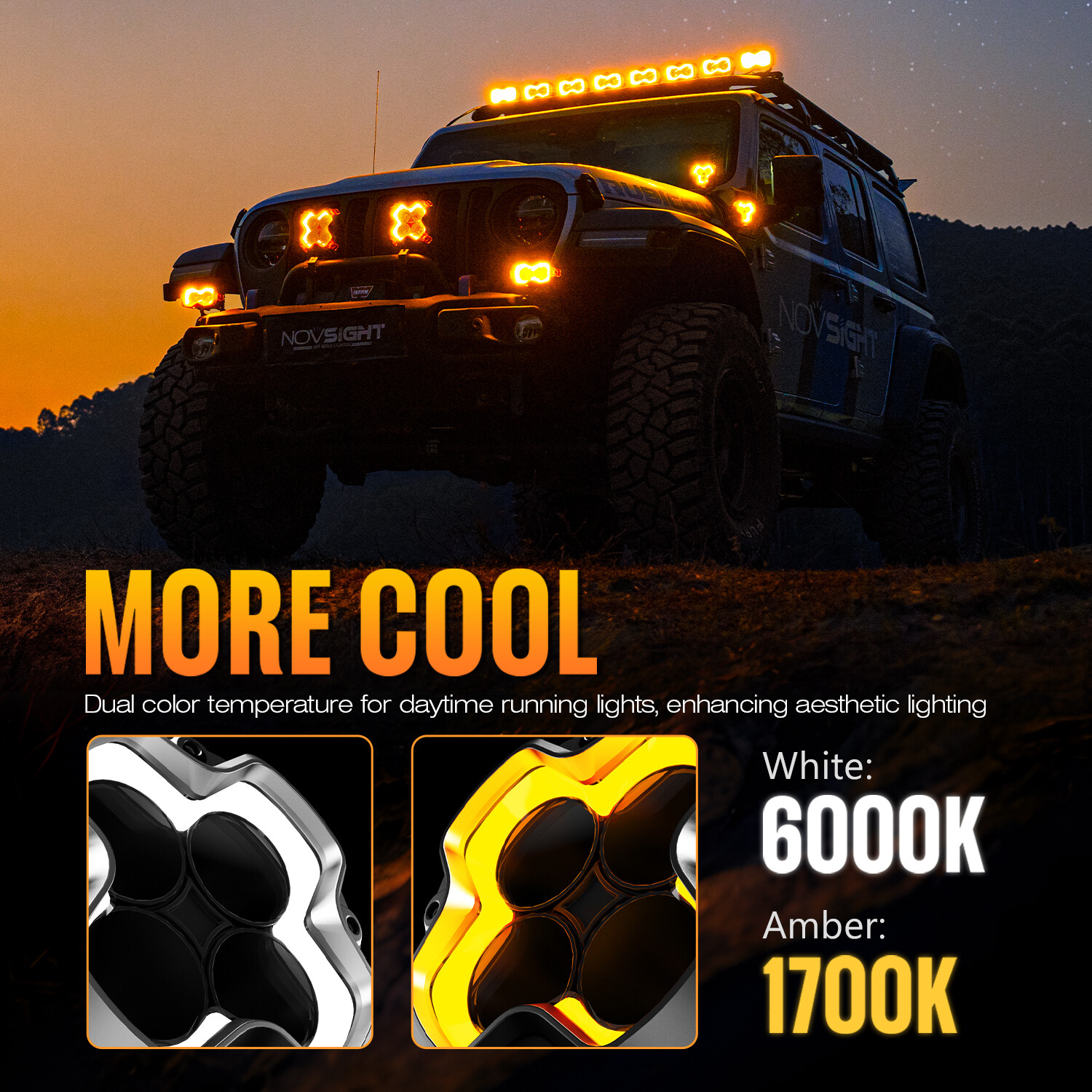 NOVSIGHT 6″ LED Work Off Road Light Spot Beam Pod Driving Lamp for Jeep ATV Van