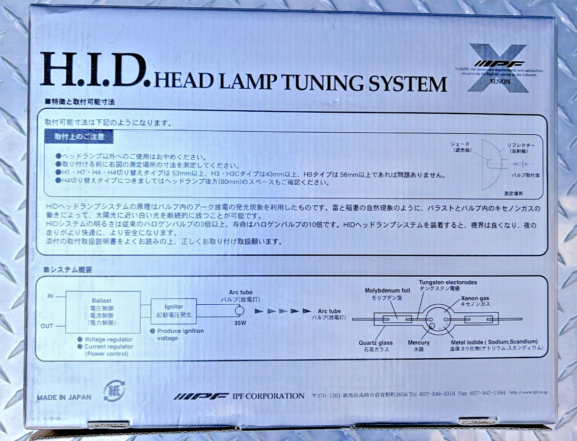 IPF HID Conversion Kit JDM Super HID Xenon Clear & White Blue Made in Japan NOS
