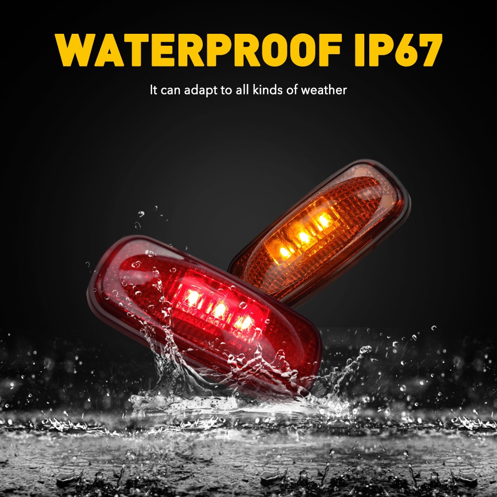 Fit 2010-2018 Ram 2500HD 3500HD Dually LED Rear Fender Side Marker Lights 4PC EE