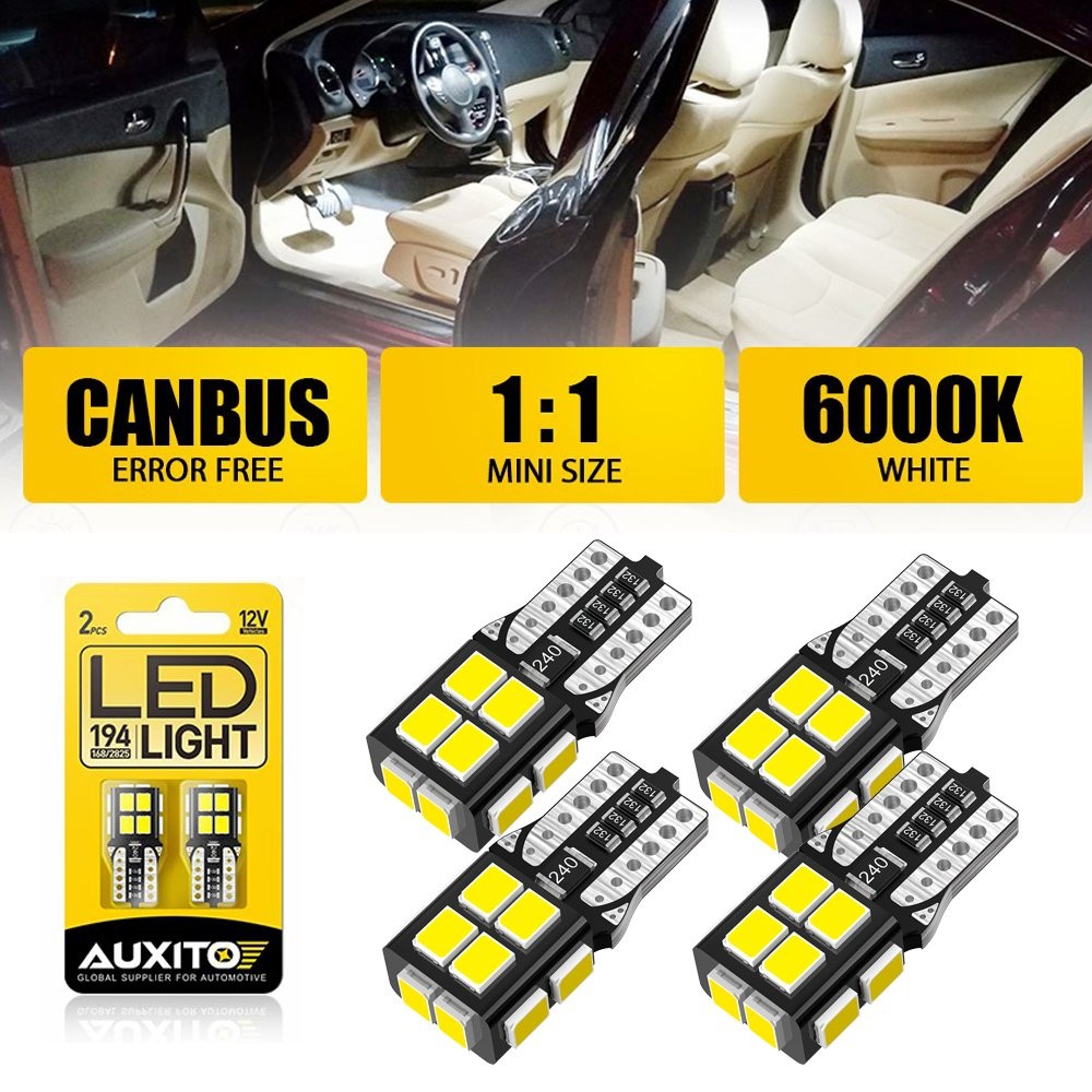 AUXITO 14-LED T10 194 168 2825 W5W License Plate Dome Map Door Trunk Light 800LM