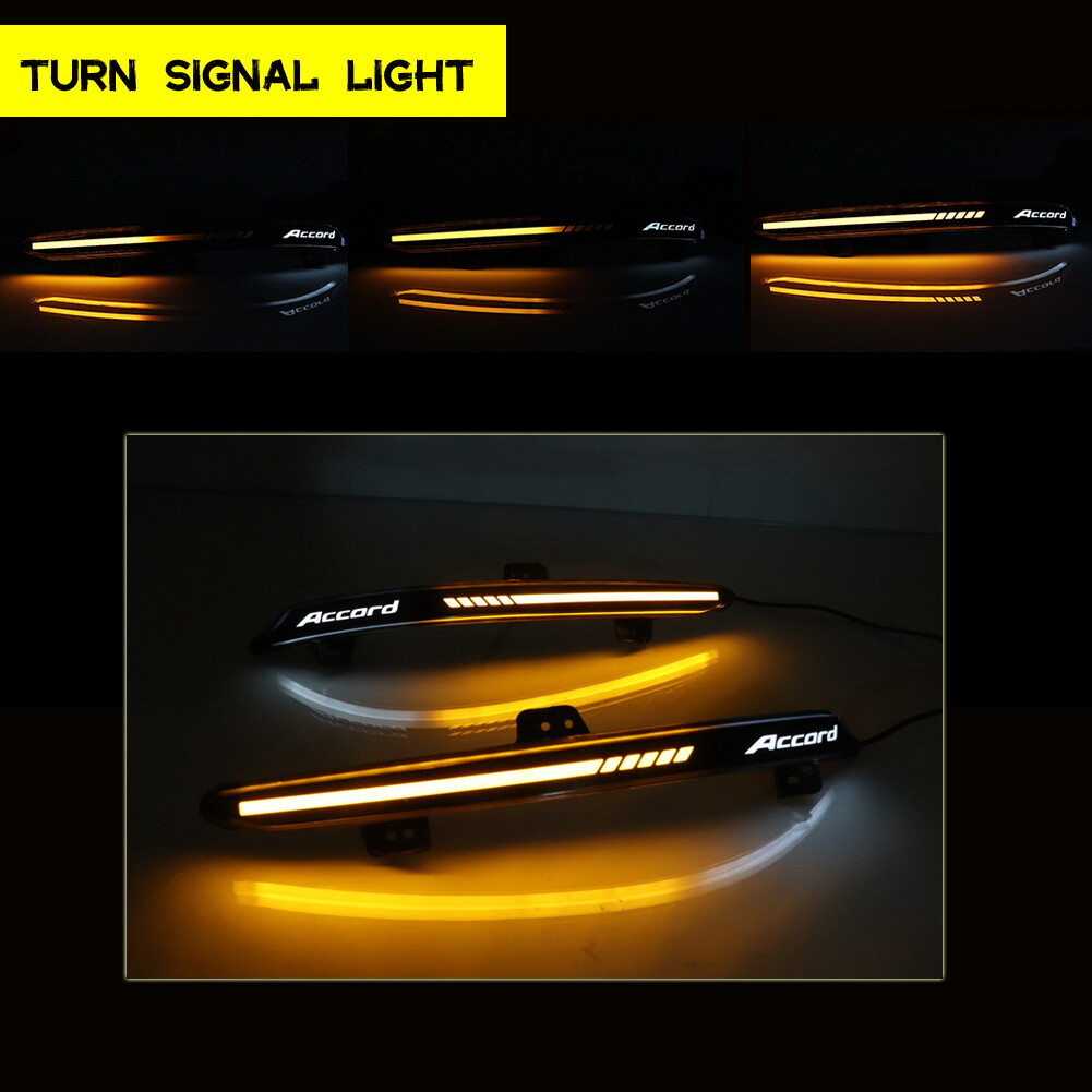 Smoke LED Rear Bumper Reflector Lights for 10th Gen Honda Accord 2018-2022 Lamps