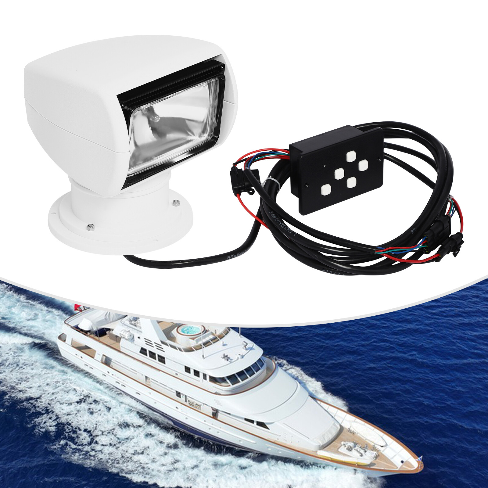 360° Marine Boat Spotlight Searchlight Truck Car Spot Light Remote Control 100W