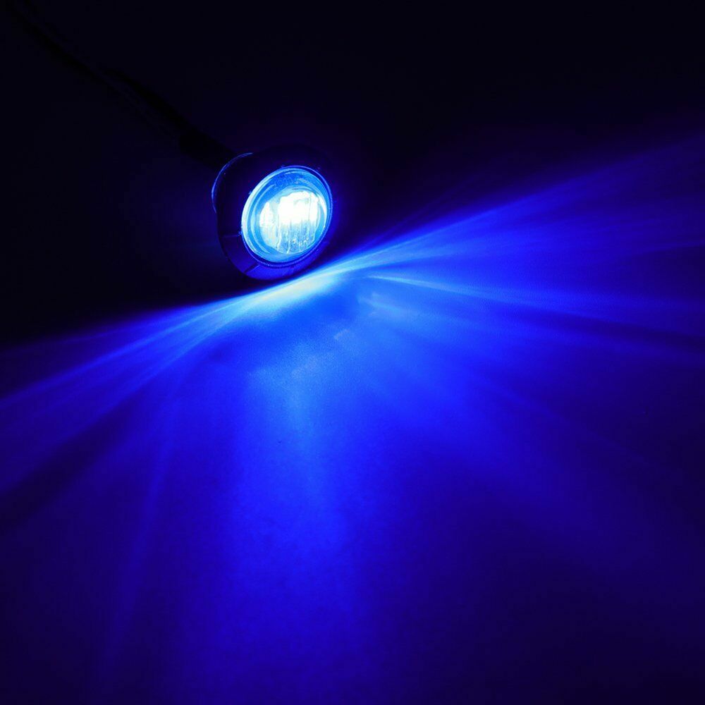 LED Side Marker Lights 3/4″ Truck Trailer DRL Round Bullet Side Clearance Light
