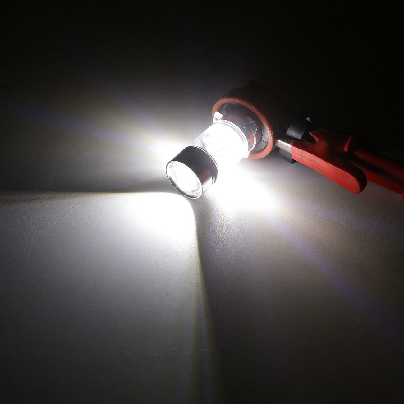 IRONWALLS H11 H8 H9 6000K White 100W High Power LED Fog Light Driving Bulb DRL