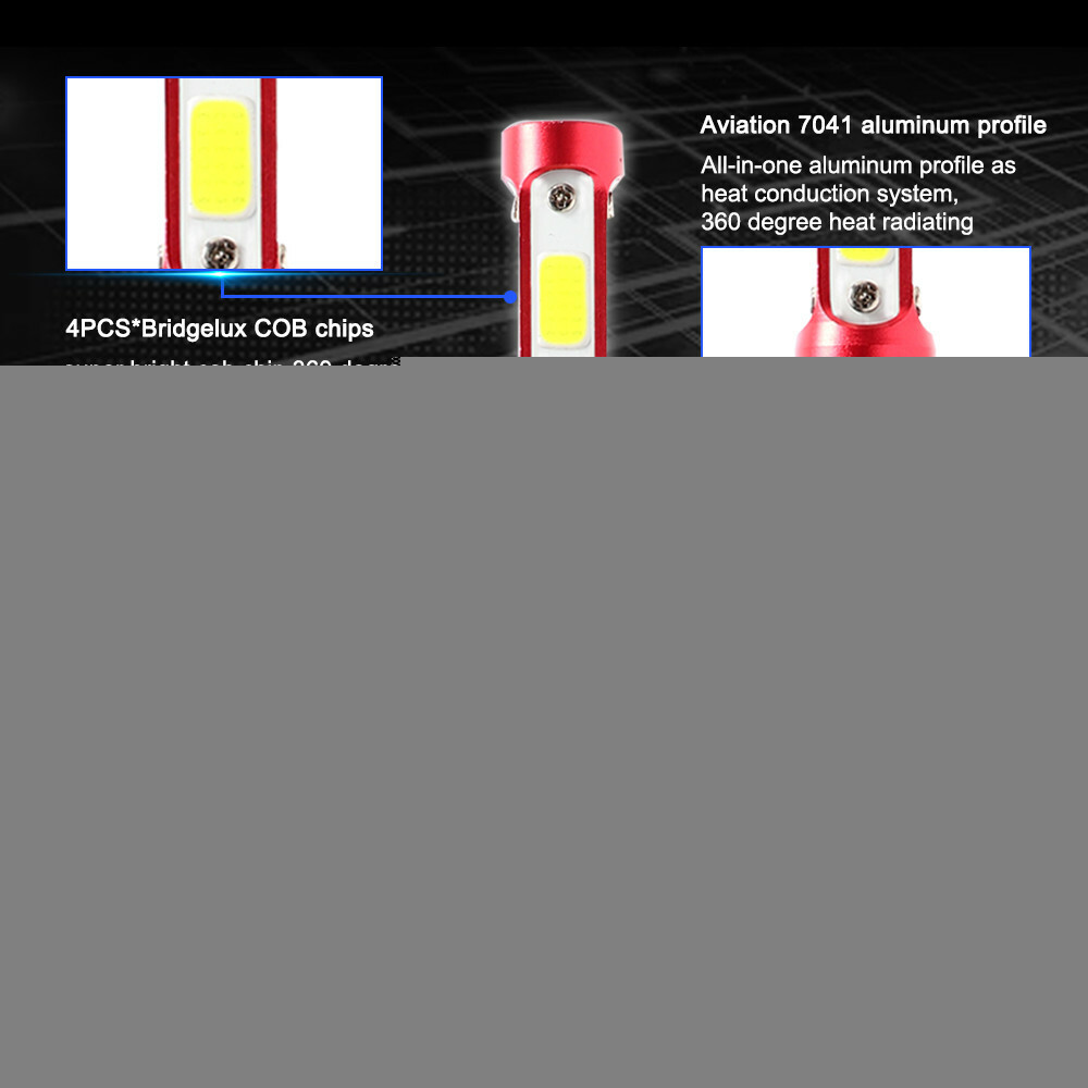 4-Side H4 9003 LED Headlight High Lo Beam Conversion Kit 32000LM 6000K HID White