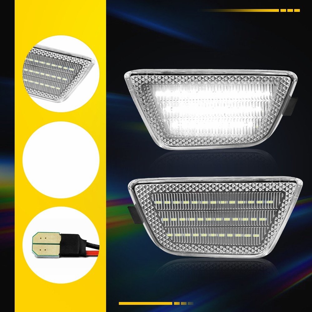 Pair LED 3-Row 2011-2015 Marker Side Light For Chevrolet LH+RH Clear Cruze White