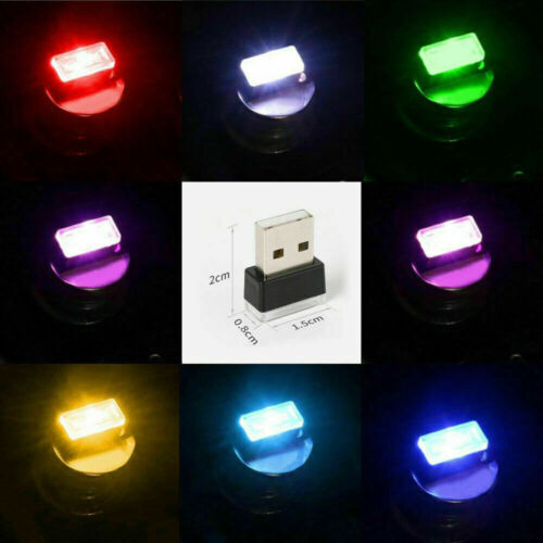 US STOCK 1PCS car USB LED Interior Light Neon Atmosphere Ambient Lamp Random