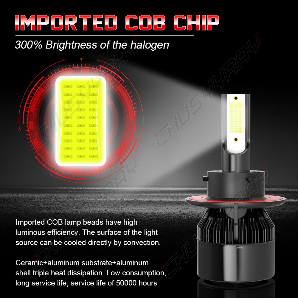 For 04-14 Ford F150 10000K LED Headlight Hi/Lo+Fog Light 4 Bulbs H13 H10 Kit