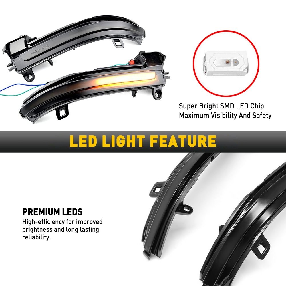 Smoked Turn Signal Lamp LED Side Mirror Light For BMW 4 3 2 1 Series F30 F35 E