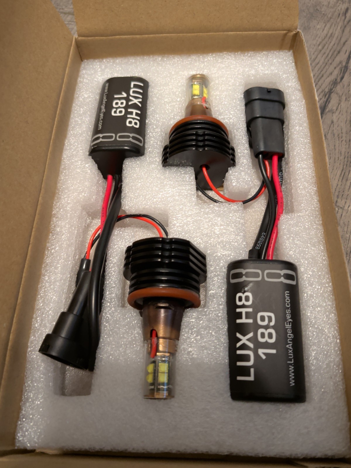 BMW E90 E92 E93 LUX H8 189 LEDs Angel Eyes Pair Pure white 7000K white 3 series