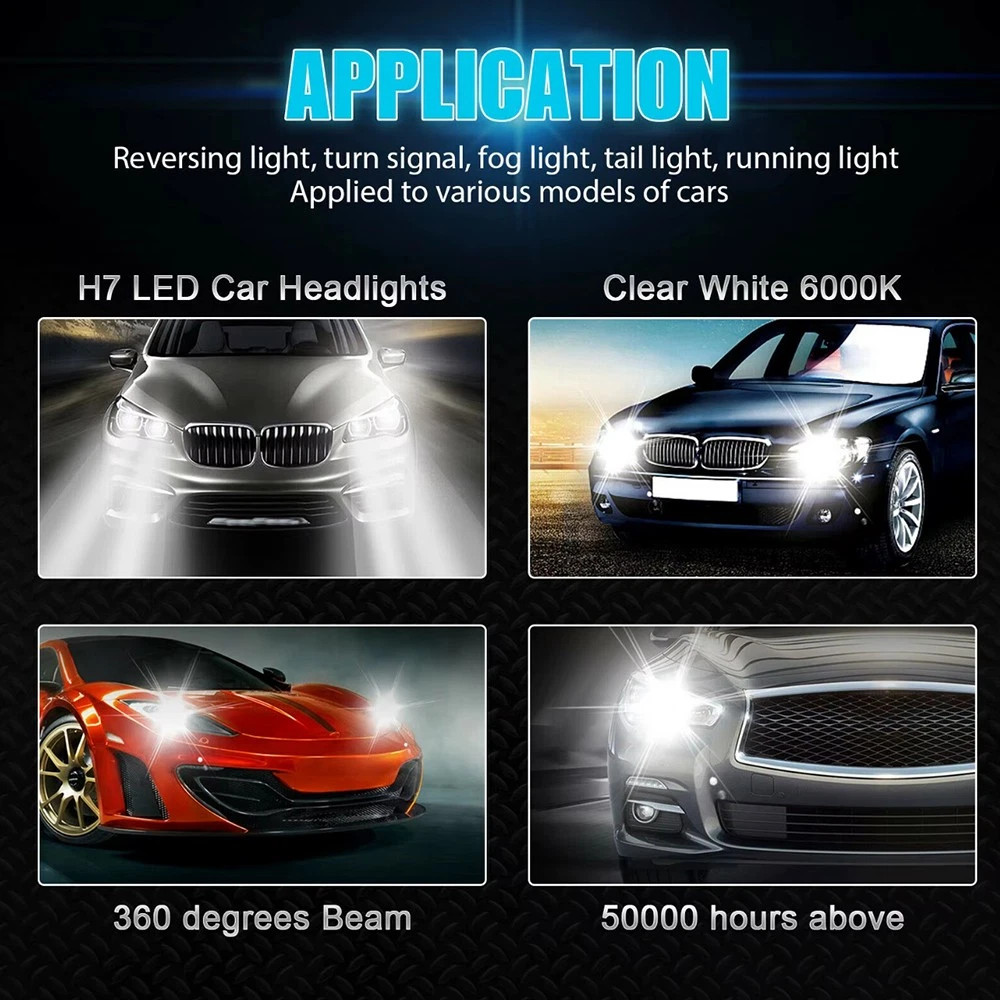 For Hyundai Sonata 2011-2013 2014 6X Combo LED Headlight Hi/Lo Bulbs Lamp 10000K