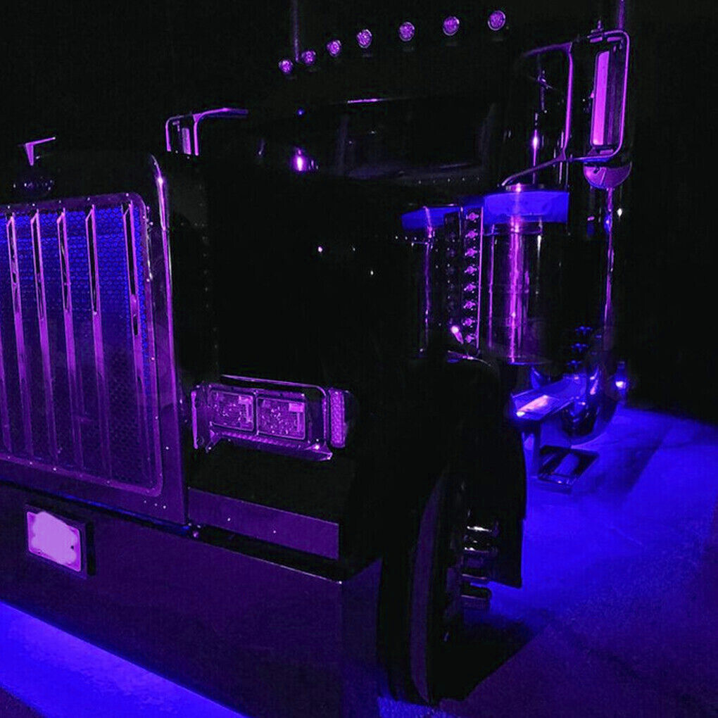 4x Blue 48 LED Air Cleaner Light LED Strps For Peterbilt Kenworth Freightliner