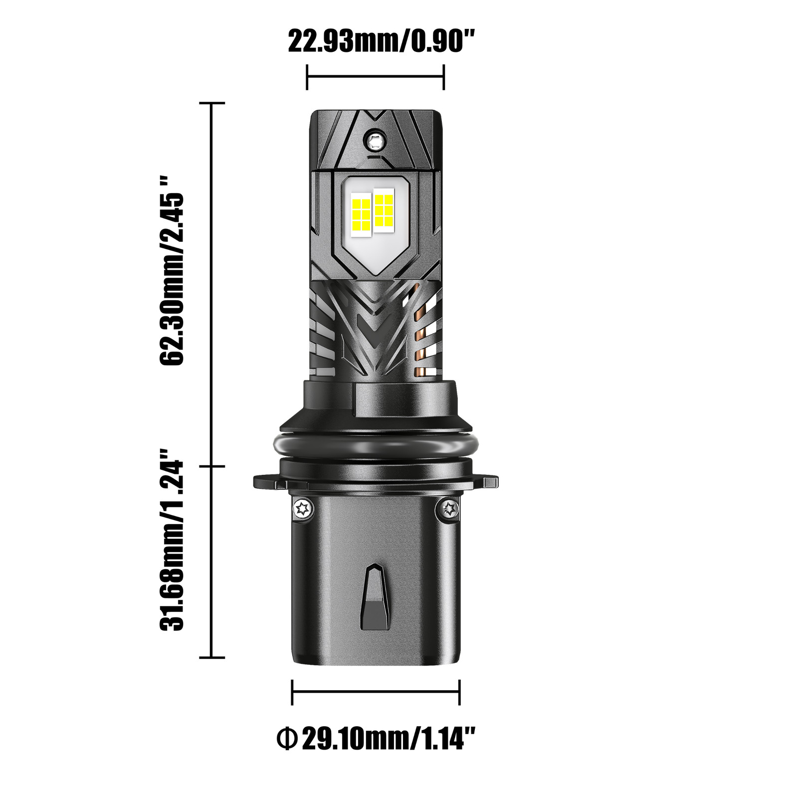 AUXBEAM 9004 HB1 CANBUS LED Headlight Bulb 6500K High & Low 30000LM Super Bright