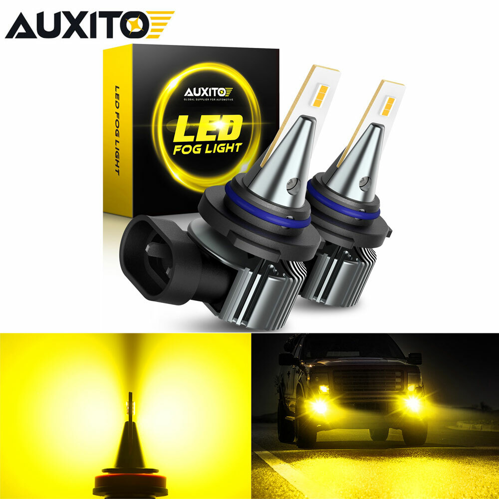 Pair 3000K Yellow 9006 HB4 Fog Light LED 28W Driving Projector DRL Bulbs Foglamp