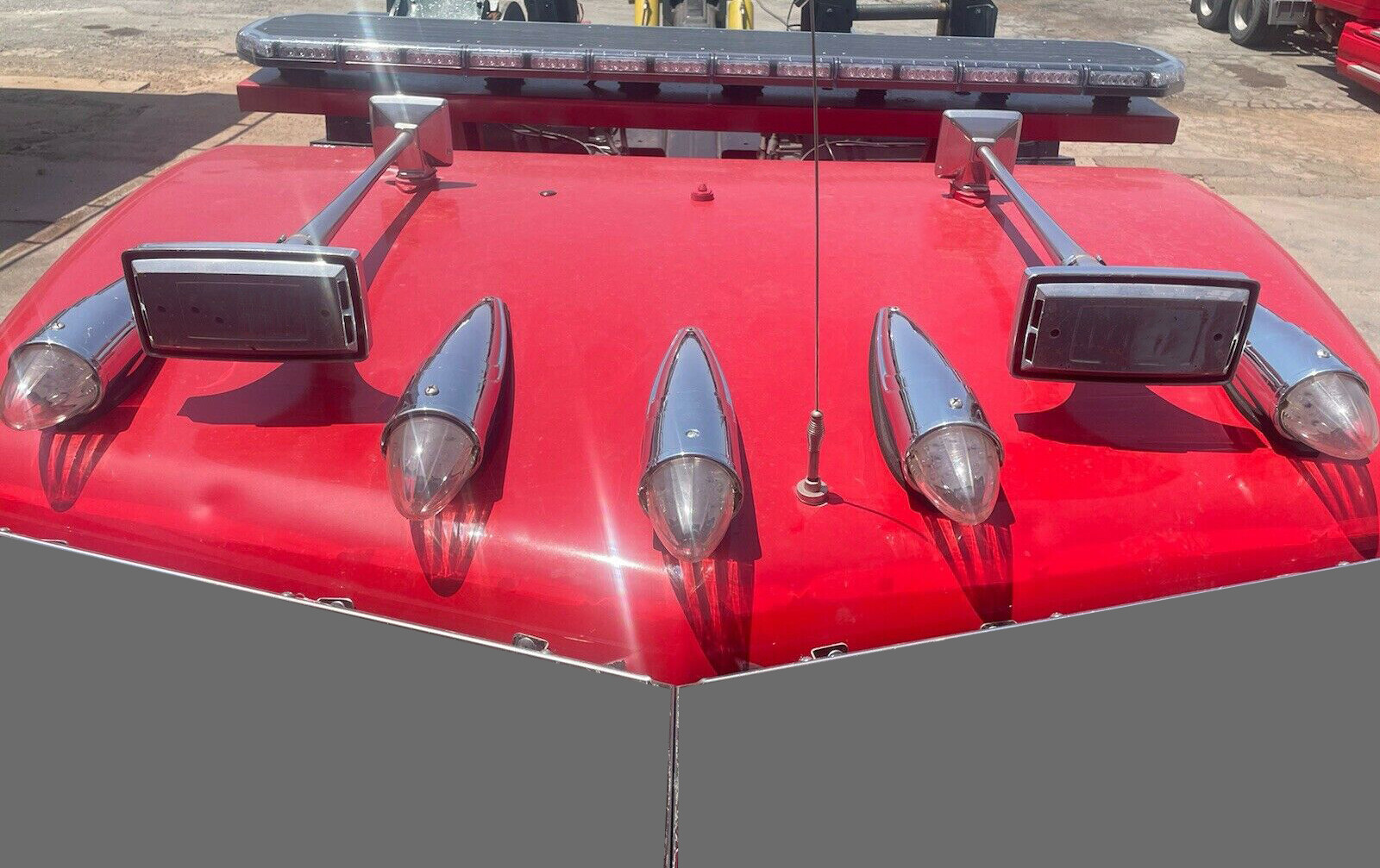 5x Clear/Amber 17 LED Torpedo Cab Marker Roof Light For Peterbilt Kenworth Mack