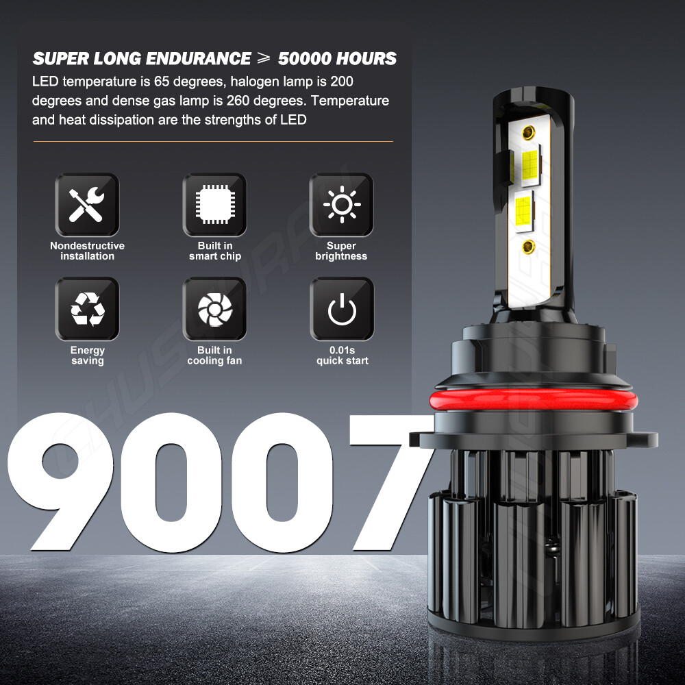 For 1999-2001 Dodge Ram 1500 2500 3500 2X 9007 LED Headlight hi/lo beam Bulbs