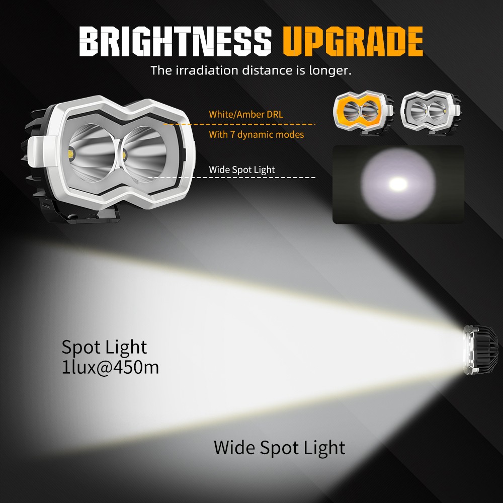 NOVSIGHT 4.5″ LED Pods Lights Off Road Flood Beam for Jeep Truck Adventure Trips