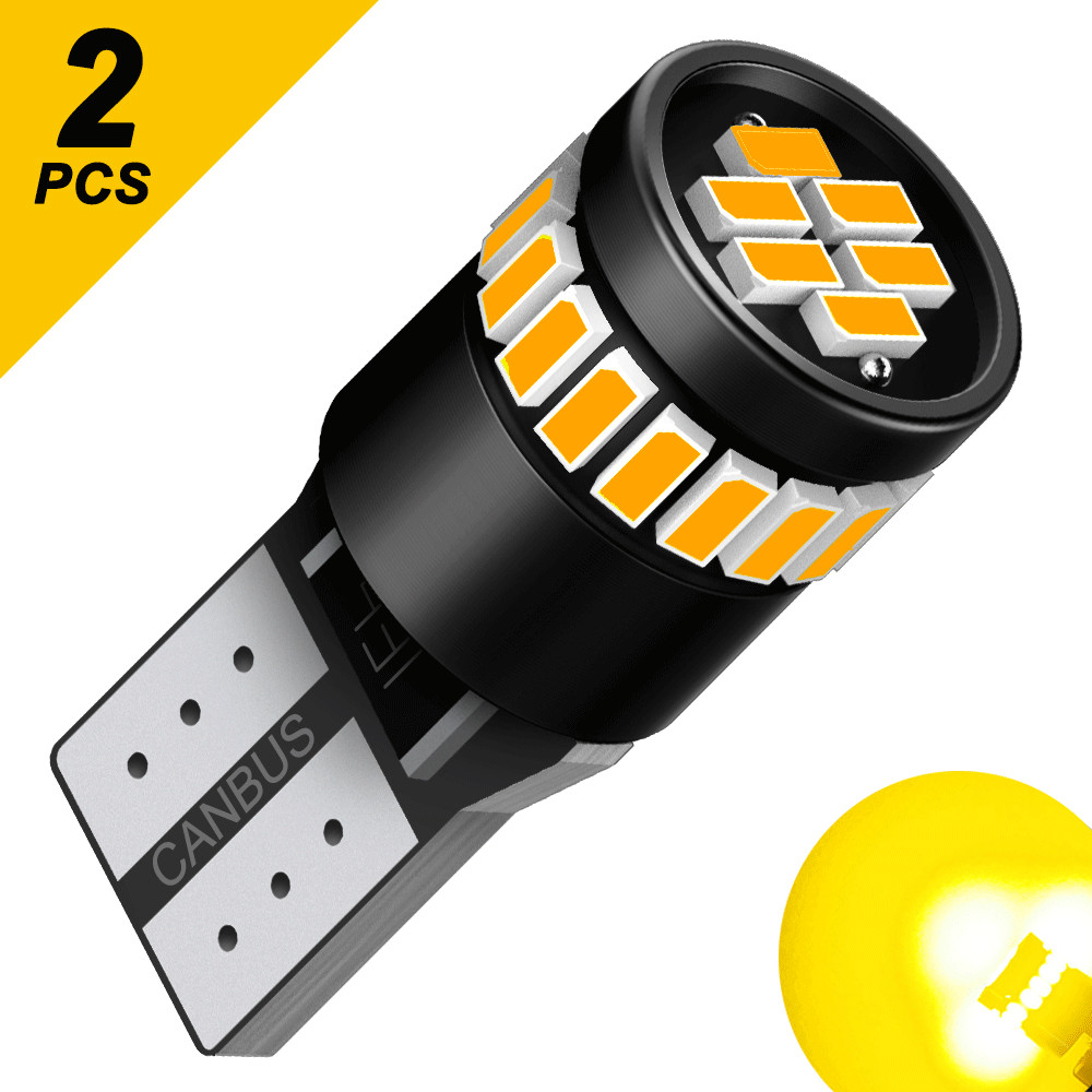 CNABUS Amber/Yellow T10 W5W LED License Plate Interior Light Bulb For Chevy Ford