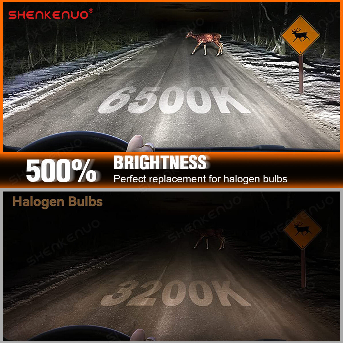 1 Pair 9007 HB5 LED Headlight Bulbs Kit High Low Beam 6000K Super White