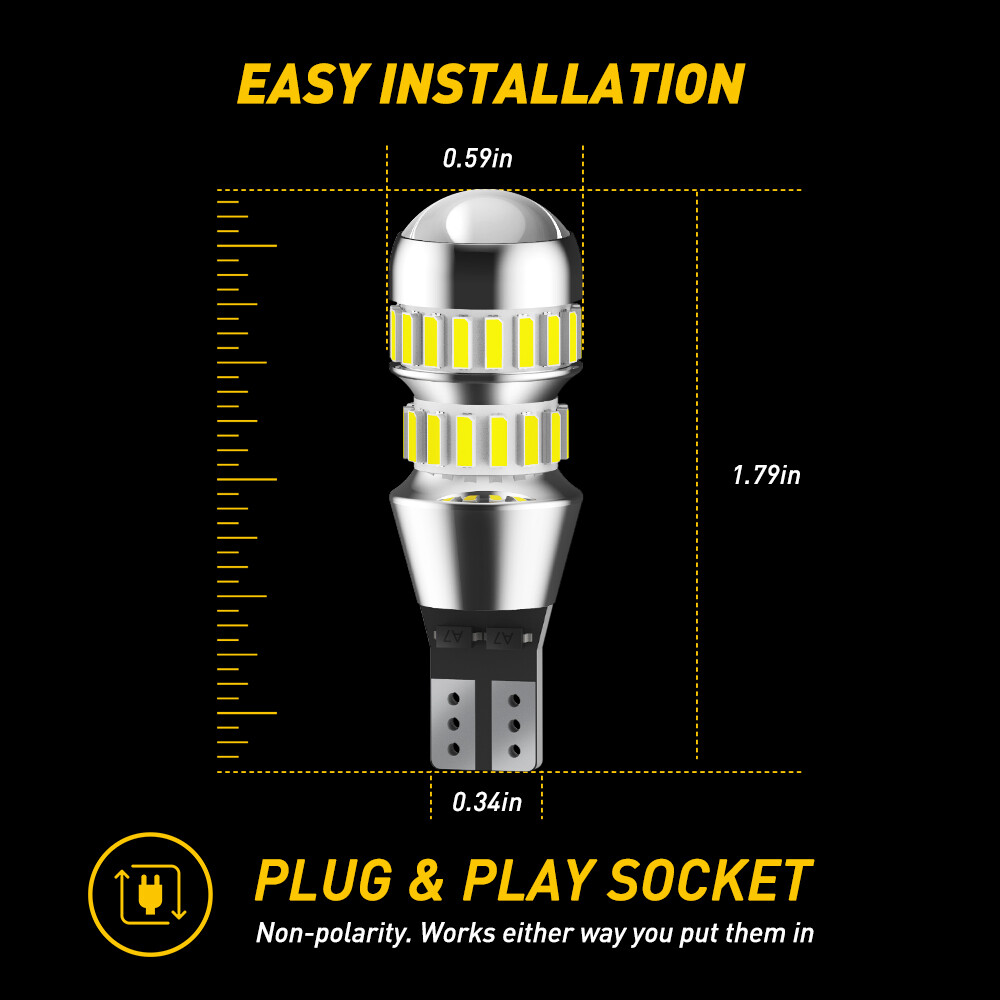 Super Bright White Canbus T15 LED Bulb For Car Backup Reverse Light 912 921 W16W