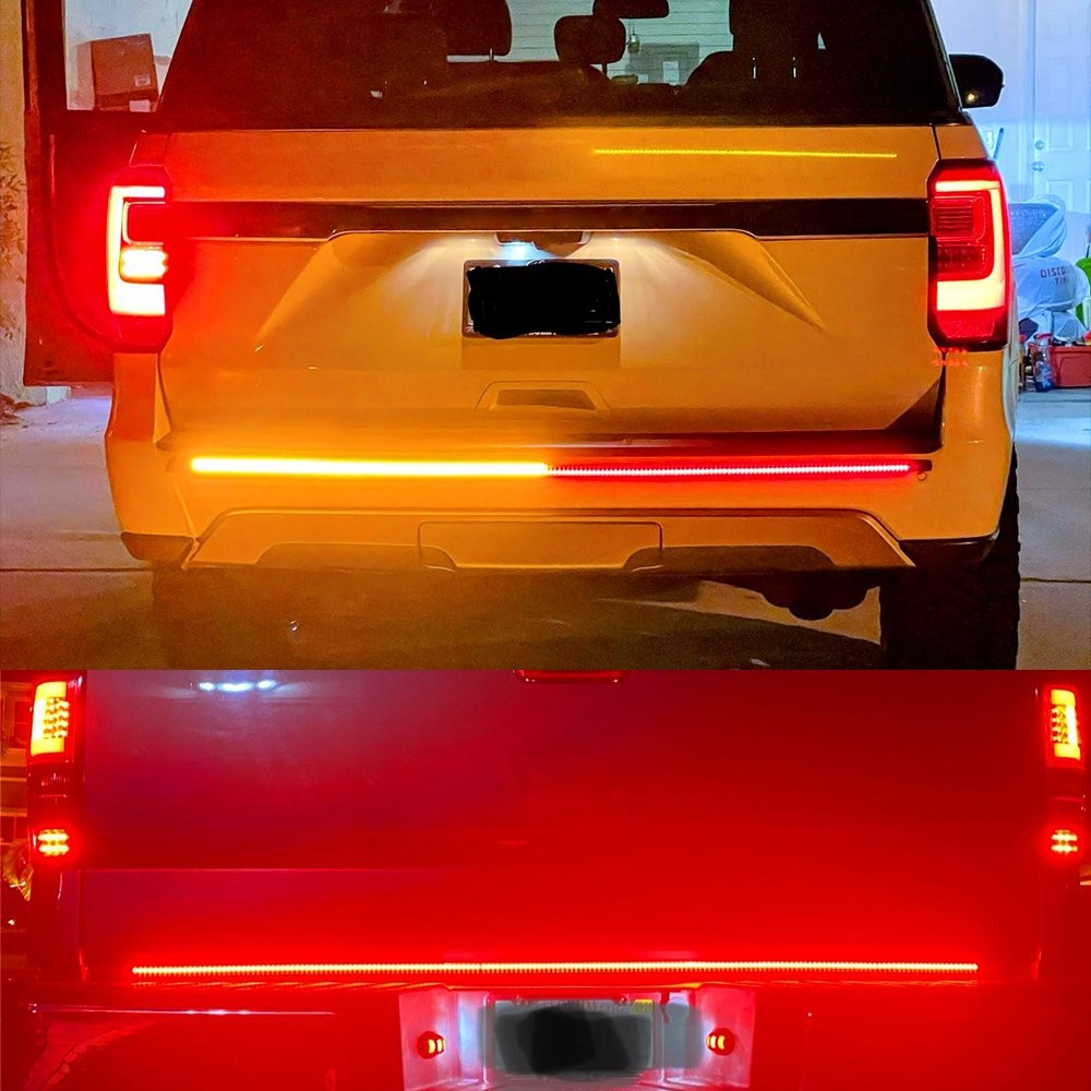 1Set LED Tailgate Light Bar 48″ 3-Row 6-Function Strip for Pickup Trailer SUV