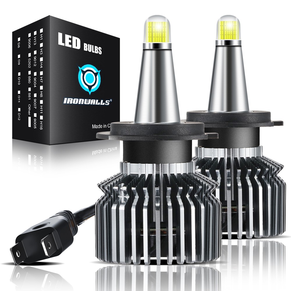 8-sides H7 LED Headlight High/Low Beam Kit Bulbs 3000000LM Super Bright 6000K 2x