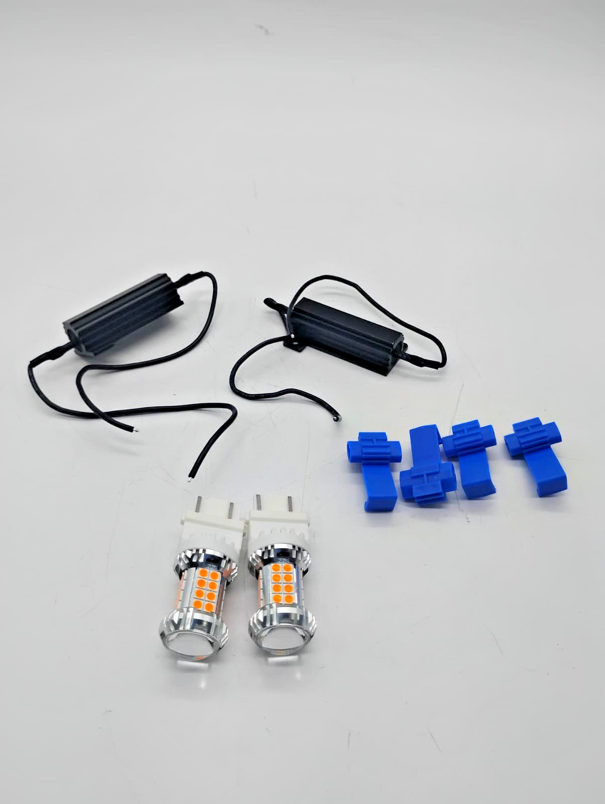Torchbeam 3157 LED Amber Turn Signal Bulbs w/ External Resistors 38-SMD Pair