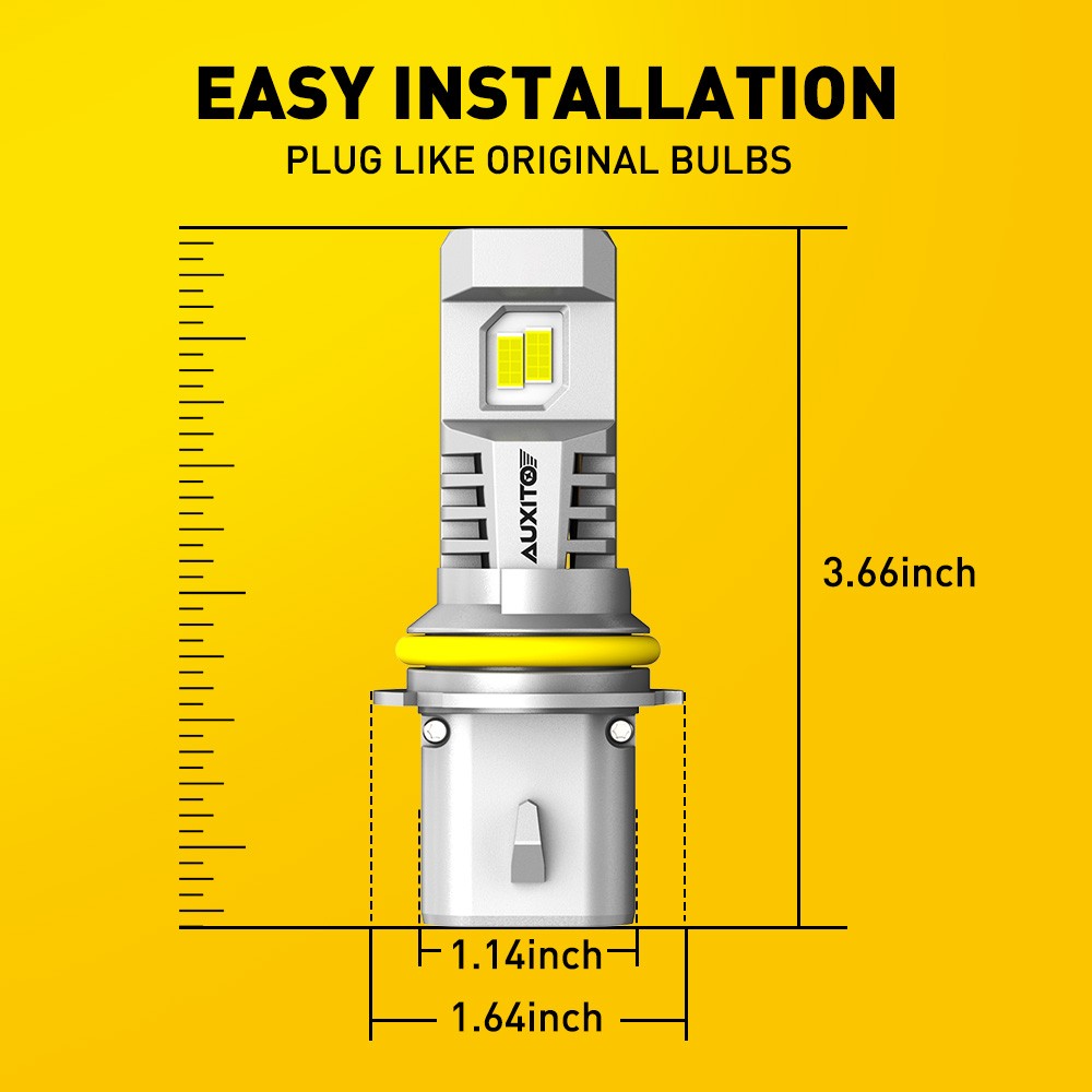 2x AUXITO 9007/HB5 LED Headlight Bulb Kit 6500K White High Low Beam Light Bright