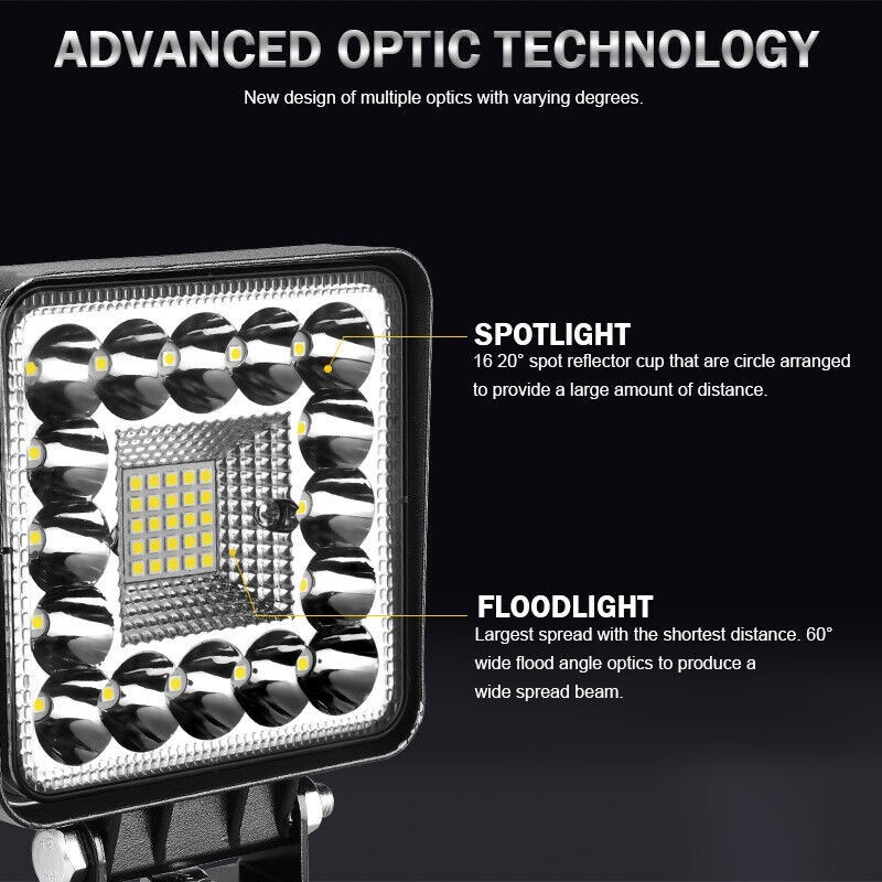 Automobile Lamp LED Work Light 50000 Hours 82W Per Light 6000K White Brand New