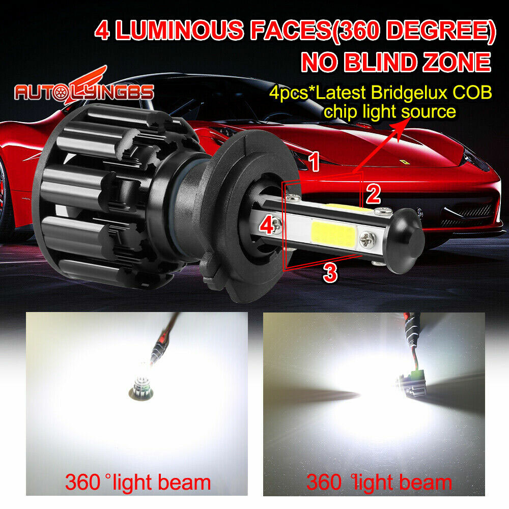 4-Side LED Headlight Bulb 9004 9005 9006 9007 9012 5202 H4 H7 H11 H13 Hi-Lo Beam