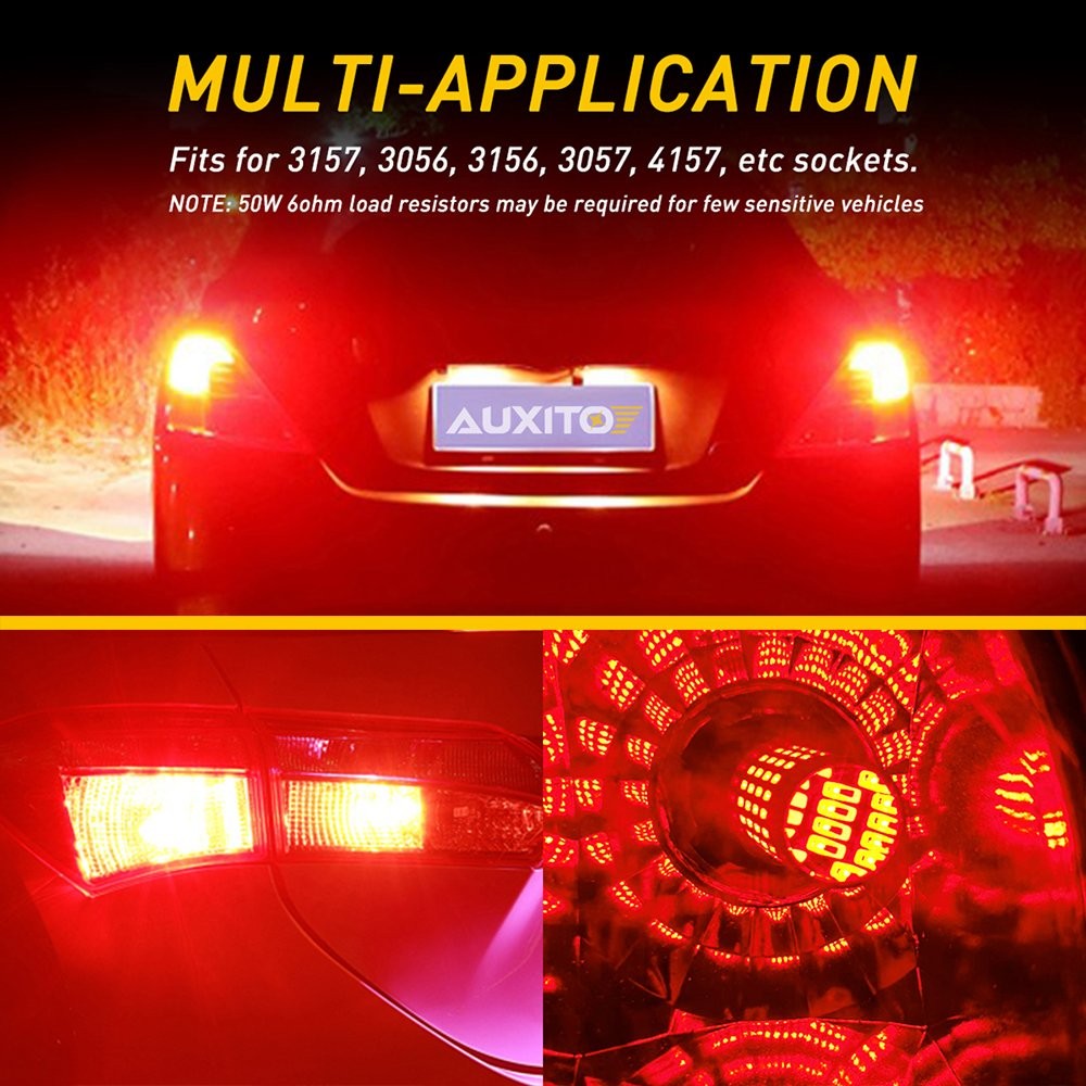 AUXITO LED Brake Stop Tail Light Bulbs 3157 3156 3057A Red Super Bright 2-20X