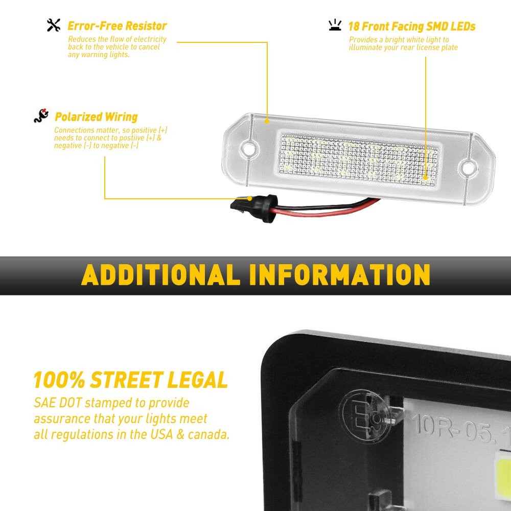 AUXITO LED License Plate Lamp for 92-00 Honda Civic 2 Door Coupe Rear Tag Light`