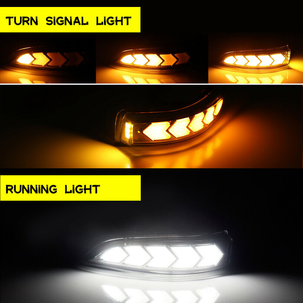 Fits Toyota Venza Corolla Clear White/Amber Side Mirror Sequential Signal Lights