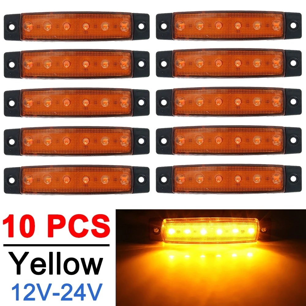 LED Side Marker Clearance Lights 12V 24V Universal Truck Bus Trailer