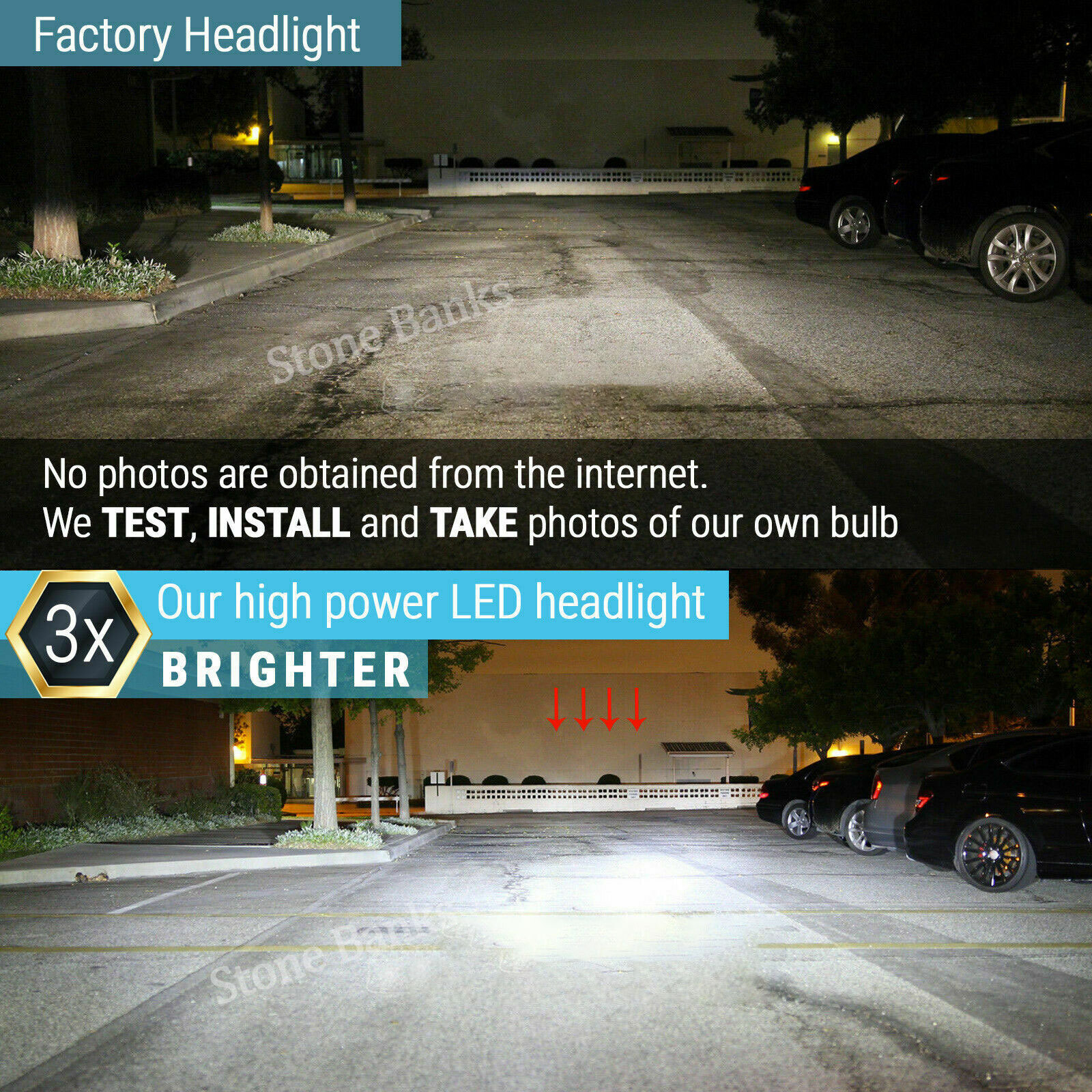 Pair H7 LED Headlight Bulbs Kit Hi/Low Beam 6000K 280W 720000LM Fog Lights White