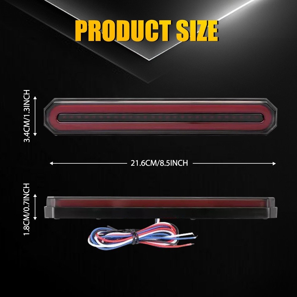 2x 9″ Red/Amber Oval LED Truck Trailer Flowing DRL Stop Turn Tail Brake Lights