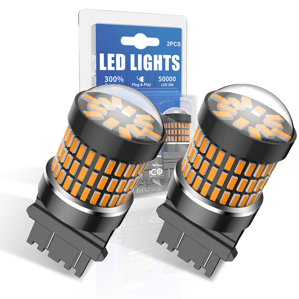 For 2011-2018 RAM 1500 2500 3500 Set 3157 3156 3000K Amber LED Turn Signal Light