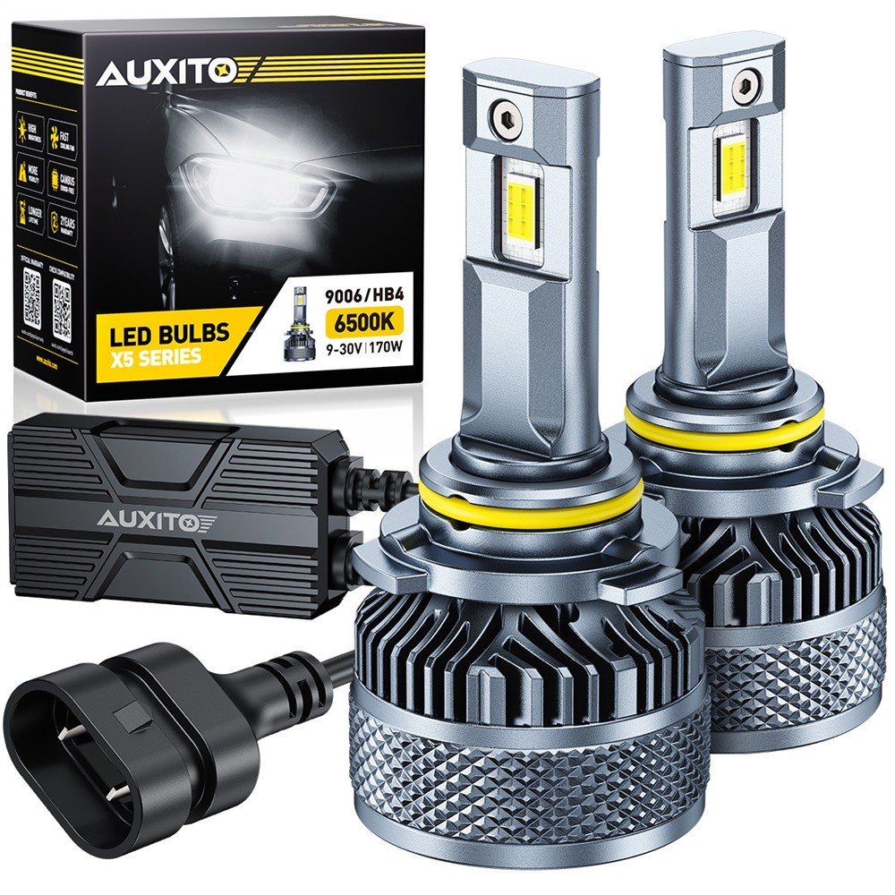 AUXITO 9006 HB4 LED Headlight Bulbs 32000LM 170W 6500K Cool White High Power X5