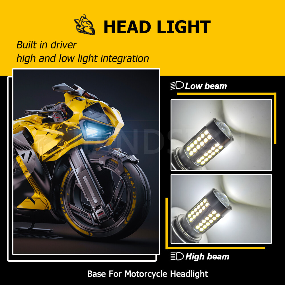 1PC P45T 3030 66 LED 6V Beetle Citroen Motorbike Headlight Bulb Hi/Lo Lamp White