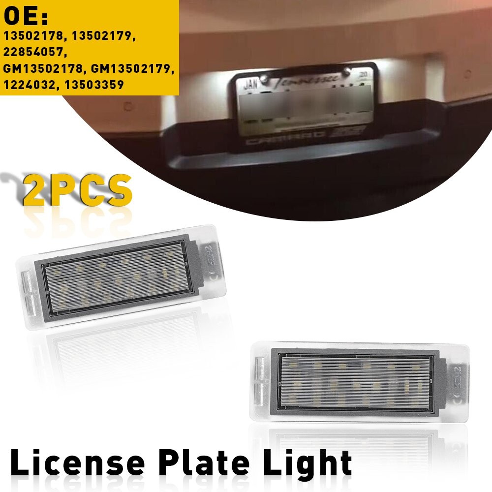 Fit Cadillac Chevrolet Buick GMC Acadia GMC Terrain LED License Plate Light 2Pcs