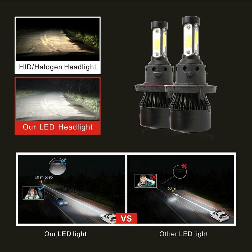 For Ford F 150 2004-2014 10000K LED Headlight Hi/Lo + Fog Light Bulbs Combo