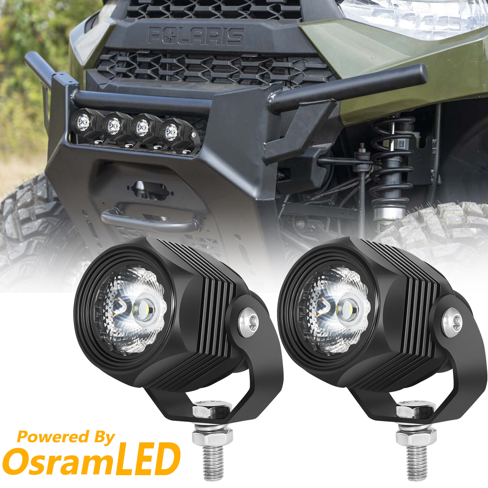 2x 2″ 20W LED Round Off Road Driving Spot Light Bar Pods Work 4WD ATV Motorcycle